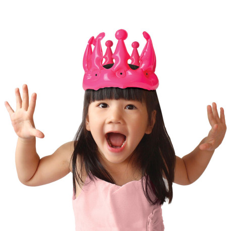 Party Princess - Oppustelig pink prinsessekrone til børn - Festartikel