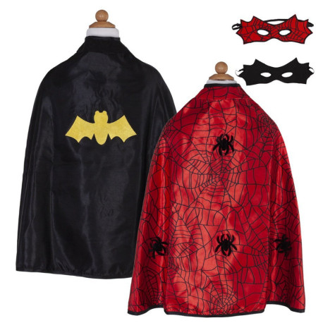 Vendbar Spiderman & Batman kappe med maske - Udklædning (4-6 år) - Great Pretenders
