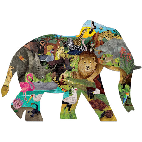 African Safari - Figurskåret puslespil 300 brikker - Mudpuppy