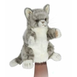Grå kat hånddukke