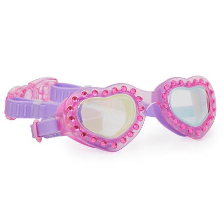 Lillalyserød hjerte - Svømmebrille - Bling2O