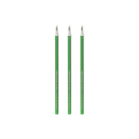 Grøn refill til pen med blæk der kan viskes ud - Sæt med 3 stk.