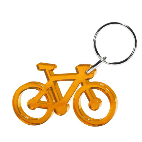 Orange cykel transparent nøglering & taskepynt