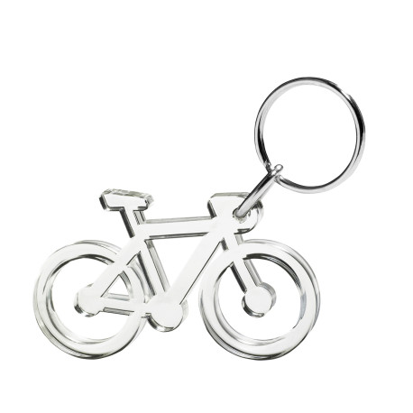 buffet Utallige Ud Hvid cykel transparent nøglering & taskepynt