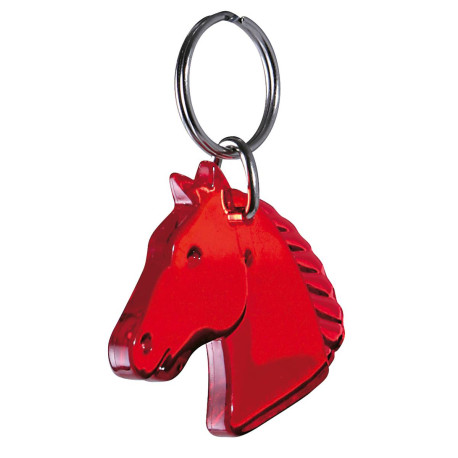 Hest rød transparent nøglering & taskepynt