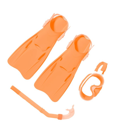 NEON CORAL MARBLE Svømmefødder, snorkel & maske i plast rygsæk - SUNNYLIFE