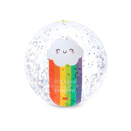 Rainbow luksus badebold med holografisk sølvglitter 