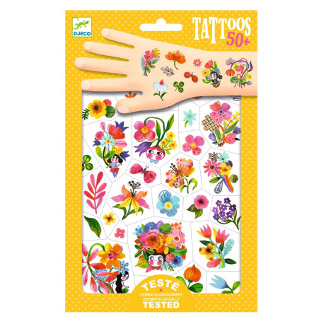 Farverige blomster - Tatoveringer - Djeco