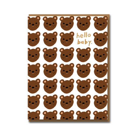 Hello baby med bjørne - Kort & kuvert