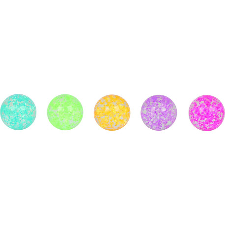 1 stk. Hoppebold med 3D stjerner - 4,9 cm - Assorterede farver