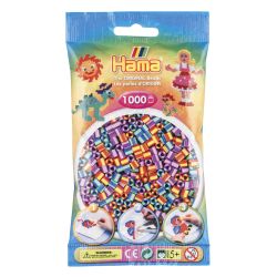 Stribede perler 2 - 1000 stk. midi perler i pose - Hama