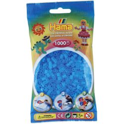 Transparent blå - 1000 stk. midi perler i pose - Hama 