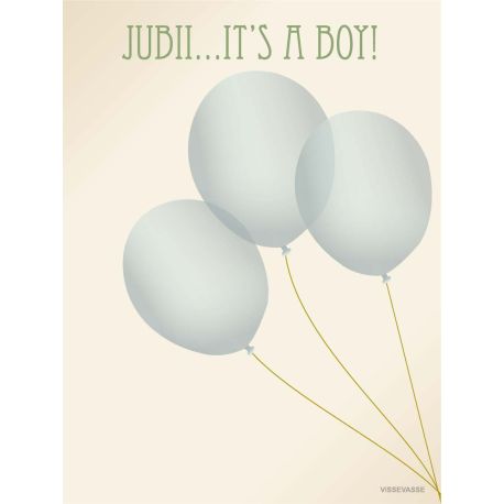 Jubii its a Boy - Kort & kuvert - Vissevasse