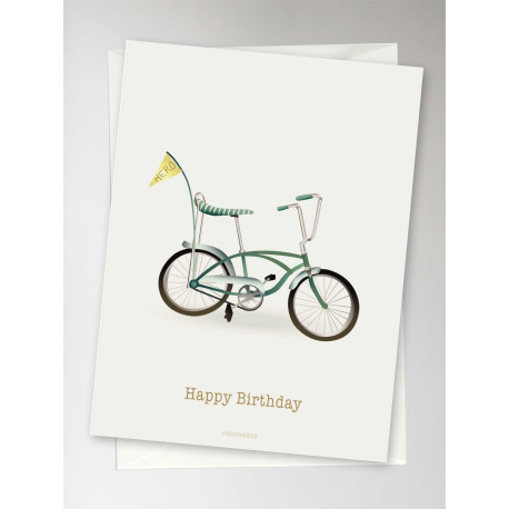 Cykel - Fødselsdagskort & kuvert - Vissevasse