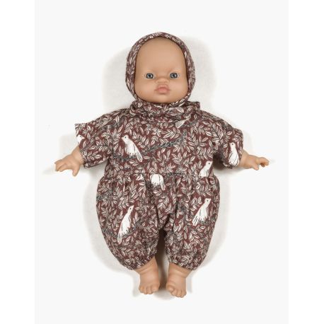 Babydukke i fuglesparkedragt & matchende kyse - 28 cm - Minikane United Tribe