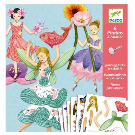 Feer sprællemandsdukker - Saml & farvelæg (6-10 år) - Djeco