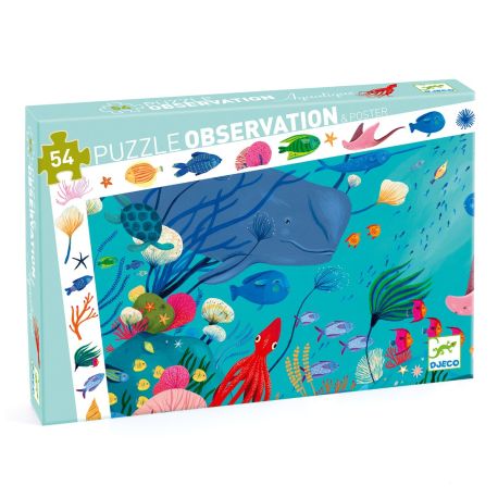 Under havet - Observationspuslespil 54 brikker - Djeco