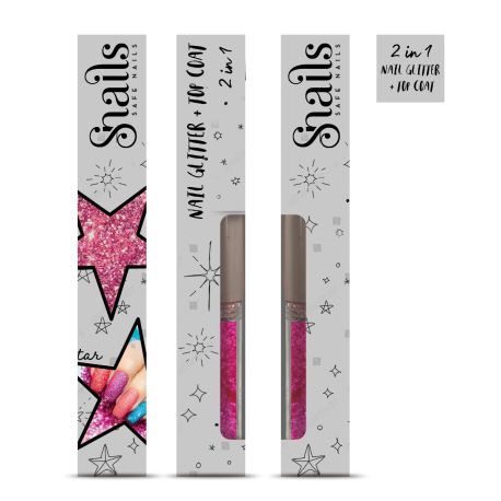 Pink negleglimmer med overlak - 2 i 1 - Snails