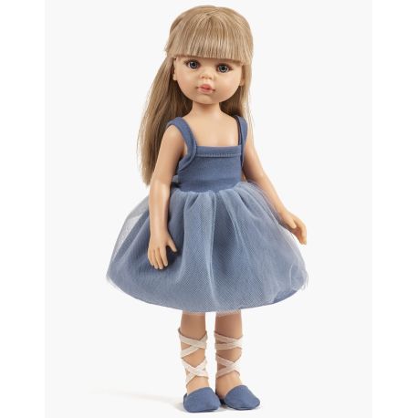 Lyshåret Carla dukke i blå balletkjole - 32 cm - Minikane