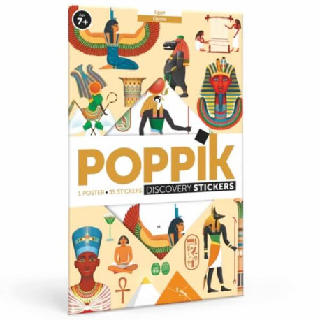 Det gamle Egypten 7-14 år - Plakat med 32 stickers - Poppik