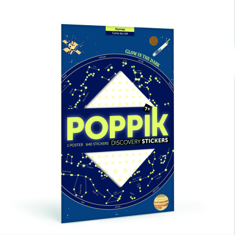 Stjernehimlen - Panorama plakat med 640 selvlysende stickers - Poppik