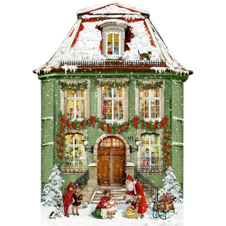 Magisk julehus - Julekalender med glimmer (42x30cm)