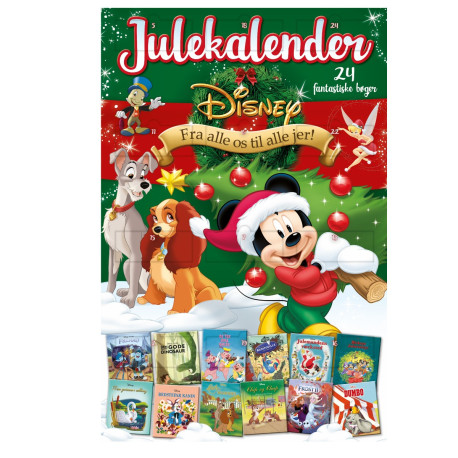 Grøn Disney julekalender med 24 små bøger - Karrusel Forlag