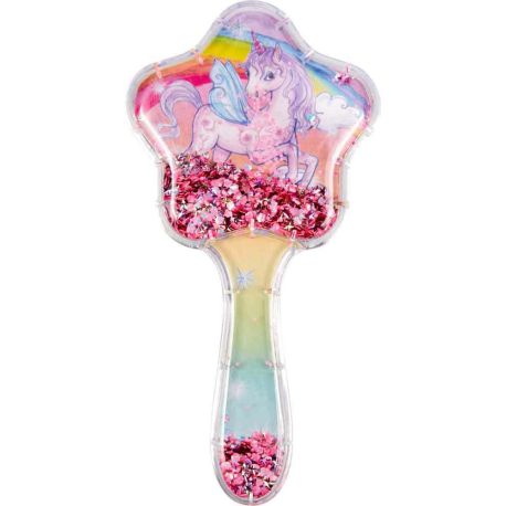 Enhjørning hårbørste med glitter - Spiegelburg