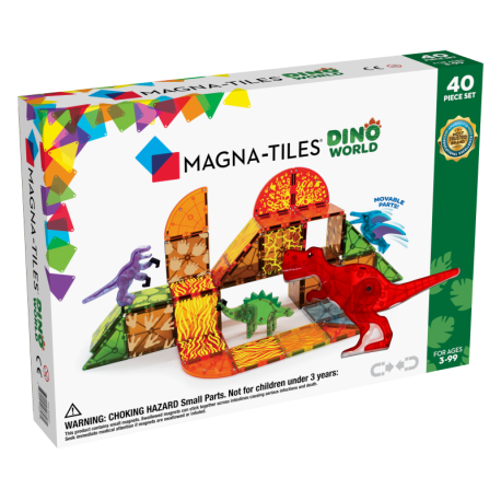 Dino World -  Byggemagneter & dinosaurer 40 stk. - Magna-Tiles