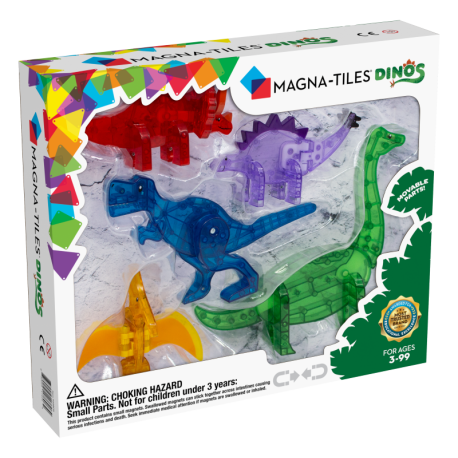 Dinosaurer - Byggemagneter ekstra dele 5 dyr - Magna-Tiles