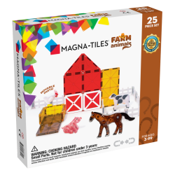 Farm Animals - 25 stk. byggemagneter & dyr - Magna-Tiles