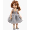 Rødhåret Christie dukke i lysegrå balletkjole & sorte ballerina sko - 32 cm - Minikane