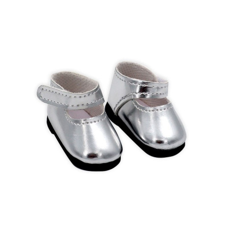 Fine sølv sko - Dukketøj 32 cm