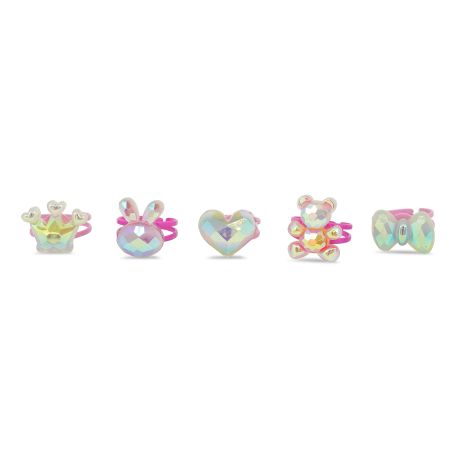 1 stk. Charm Stone holografisk børnering - Assorterede designs - Milk x Soda