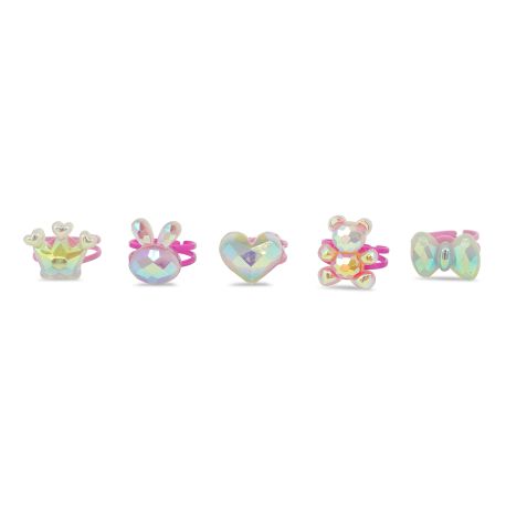 1 stk. Charm Stone holografisk børnering - Assorterede designs -  Milk x Soda