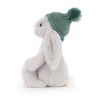 Sølv kanin med hue - Lille Bashful bamse 18 cm- Jellycat