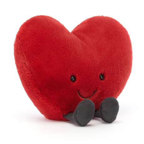 Stort rødt hjerte - Amuseable bamse 17 cm - Jellycat