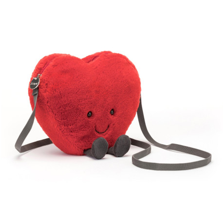Rødt hjerte taske - Amuseable bamse 17 cm - Jellycat