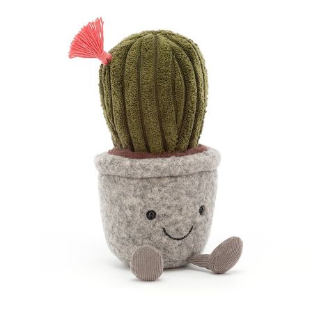 Rund kaktus med blomst - Silly Succulent bamse 19 cm - Jellycat
