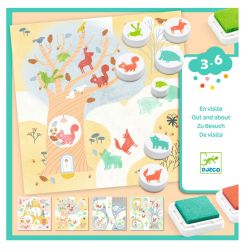 Skovens dyr - Dekorer med stempler (3-6 år) - Djeco