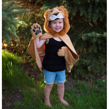Løve kappe med hoved - Udklædning (4-6 år) - Great Pretenders