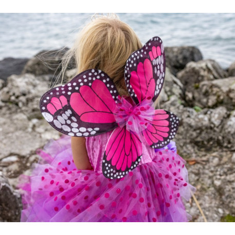 Blomster sommerfugl kjole med vinger - Udklædning (3-4 år) - Great Pretenders