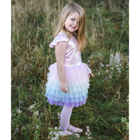 Pastel regnbue kjole - Udklædning (5-6 år) - Great Pretenders
