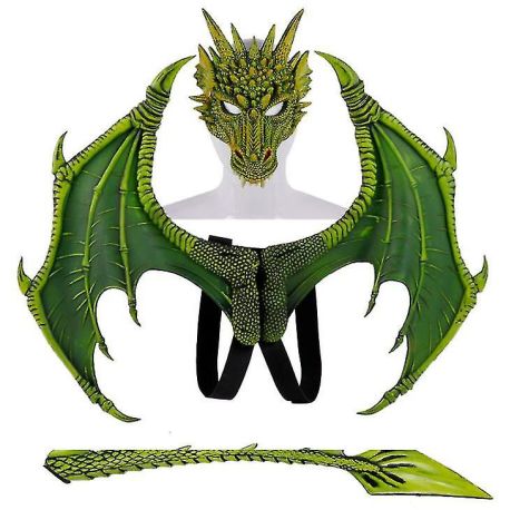 Dragesæt med maske, hale & vinger i EVA-skum - Udklædning - Great Pretenders