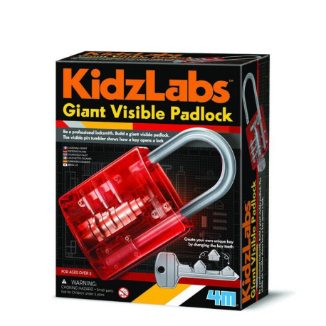 Byg en stor gennemsigtig hængelås - KidzLabs - 4M