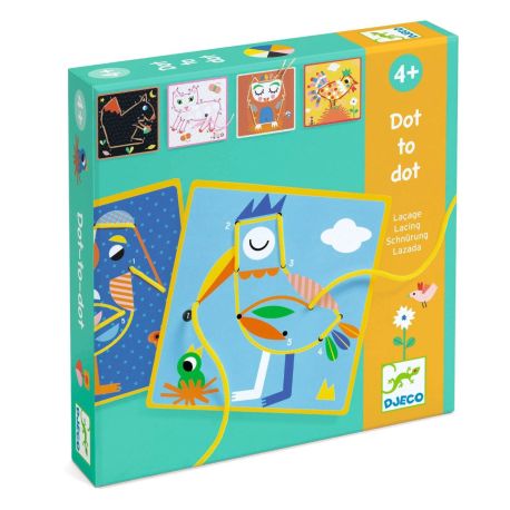 Prik til prik med snor - 16 billeder (4-5 år) - Djeco