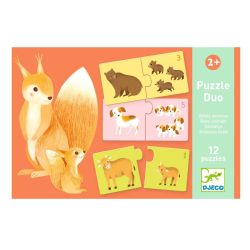 Lær at tælle dyreunger - Puslespil & lærespil (2-3 år) - Djeco