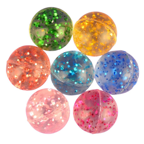 1 stk. Mini glitter hoppebold - 2,5 cm - Assorterede farver