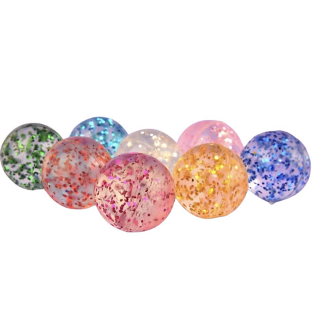 1 stk. Lille glitter hoppebold - 2,7 cm - Assorterede farver