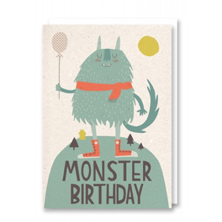 Monster Birthday - Fødselsdagskort & kuvert - Paper & Cloth